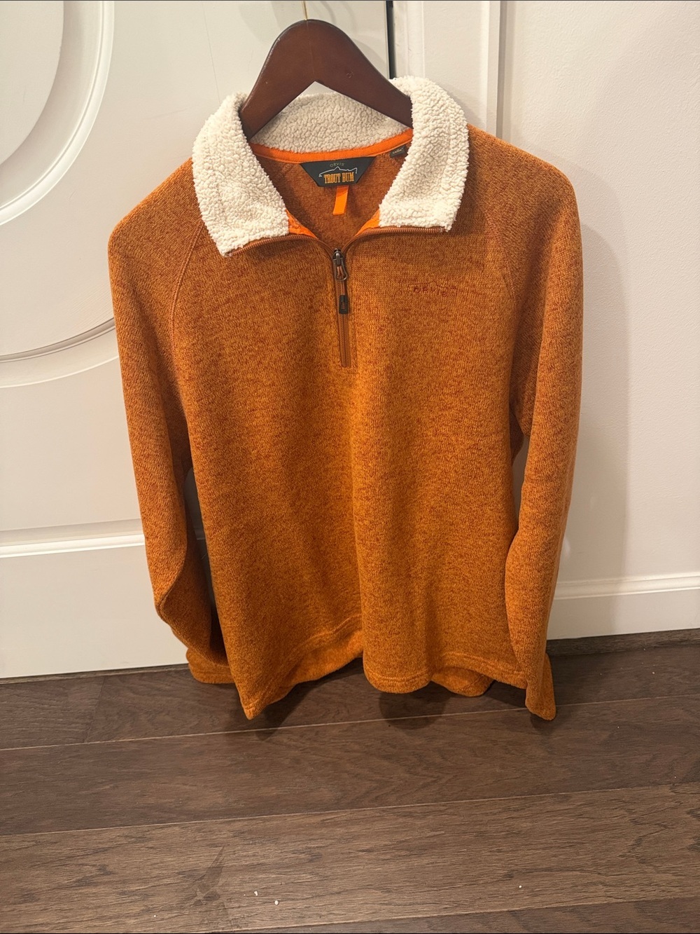 Orvis Men’s Half-Zip Sweater with Sherpa Collar - Orange
